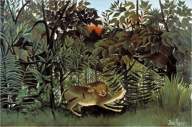 Le douanier Rousseau - Le lion ayant faim se jette sur l'antilope - 1905